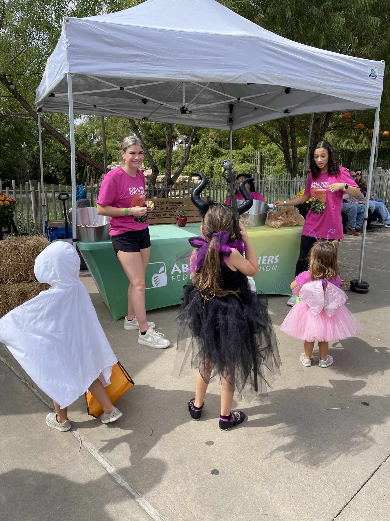 Children in Halloween costumes trick-or-treating at Boo at the Zoo at the Abilene Zoo