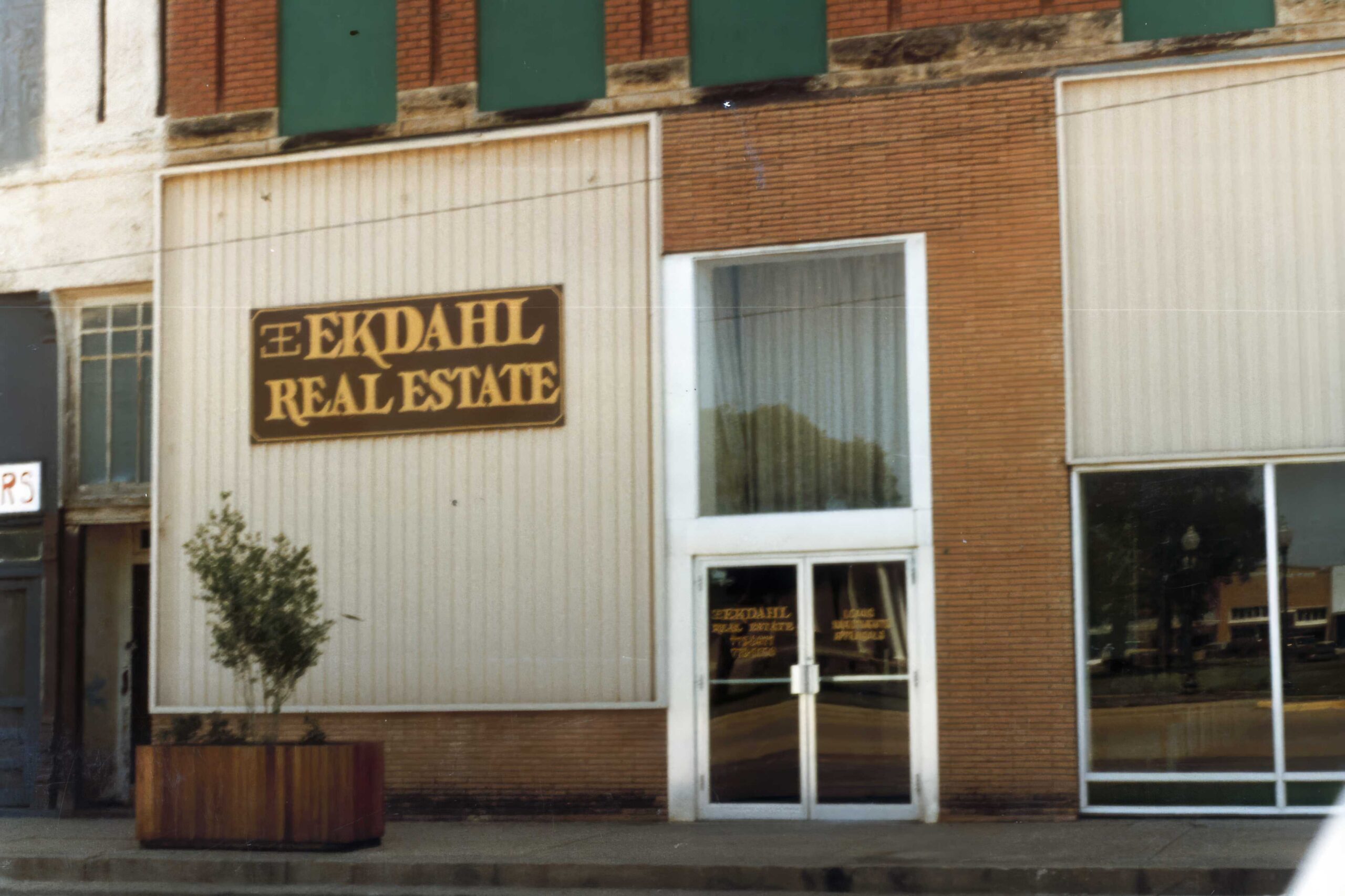 Real estate office building exterior view